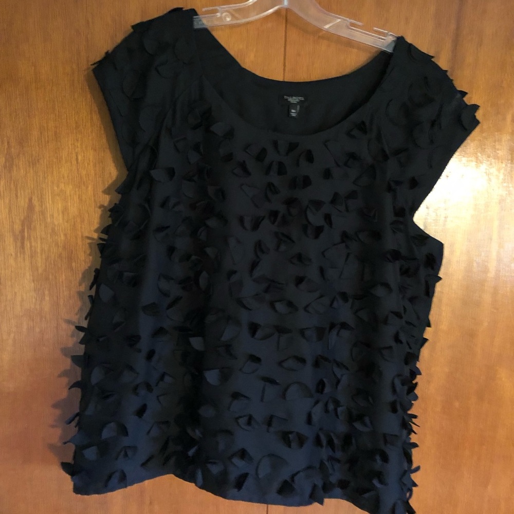 Talbots black silk cap sleeve top